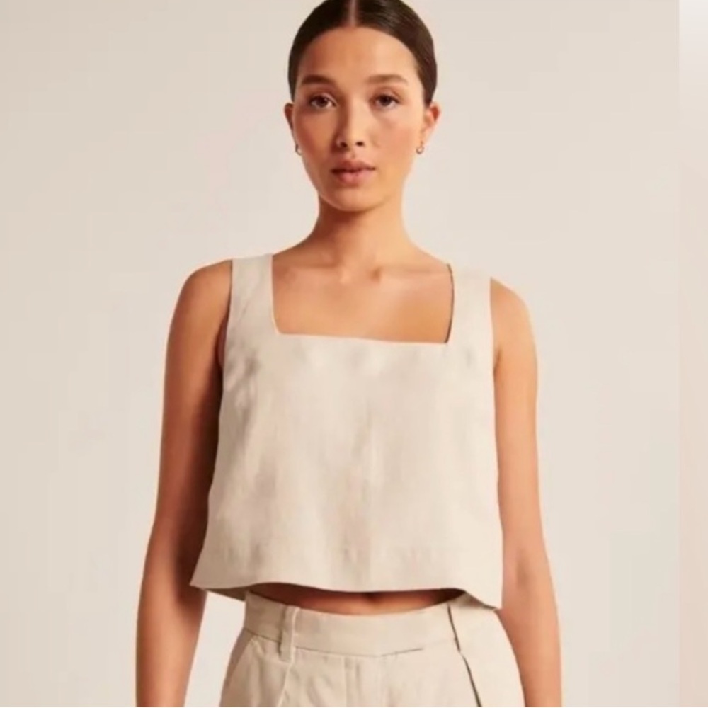 Abercrombie & Fitch  Square Neck Linen Top